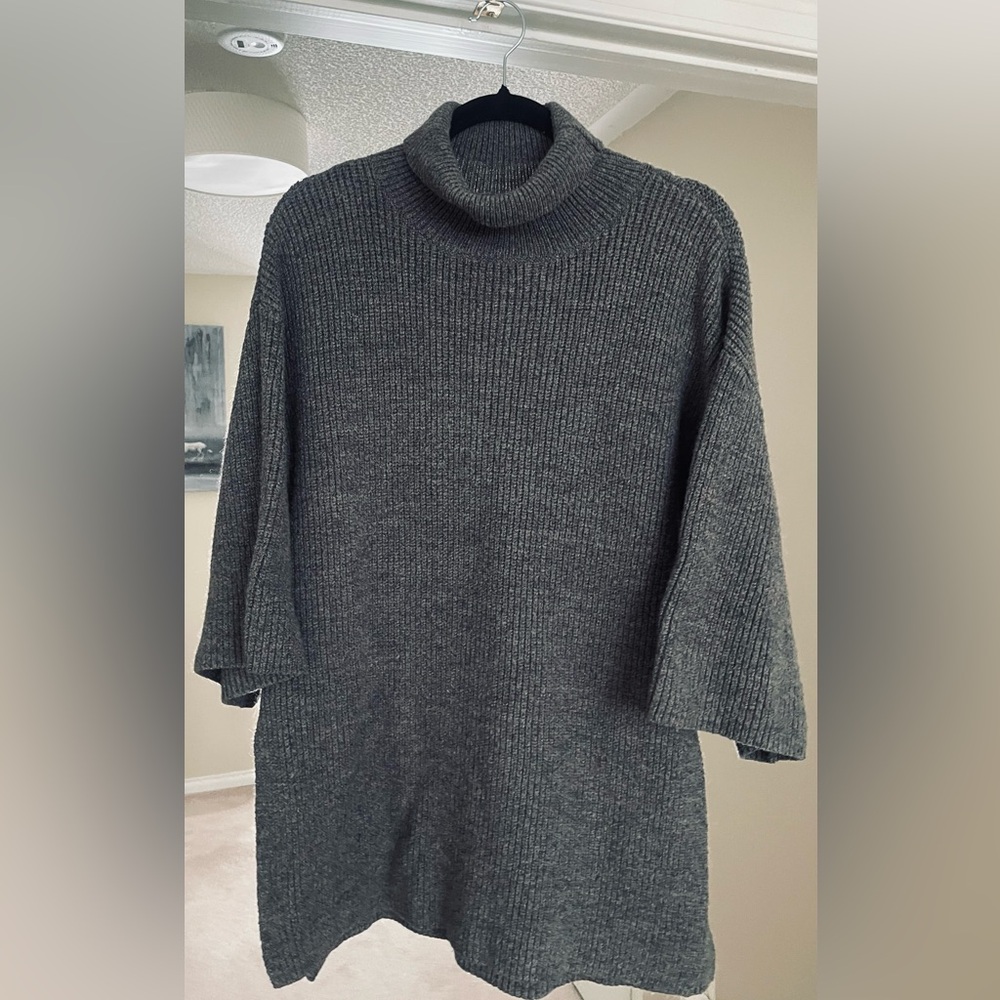 Oak + Fort Grey Ribbed Turtleneck Sweater | Size M - Picture 5 of 6